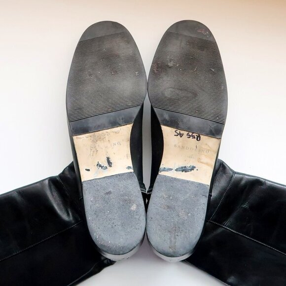 Bandolino Calabash Black Leather Half Calf Block Heel Boots Size 10 - Picture 6 of 15